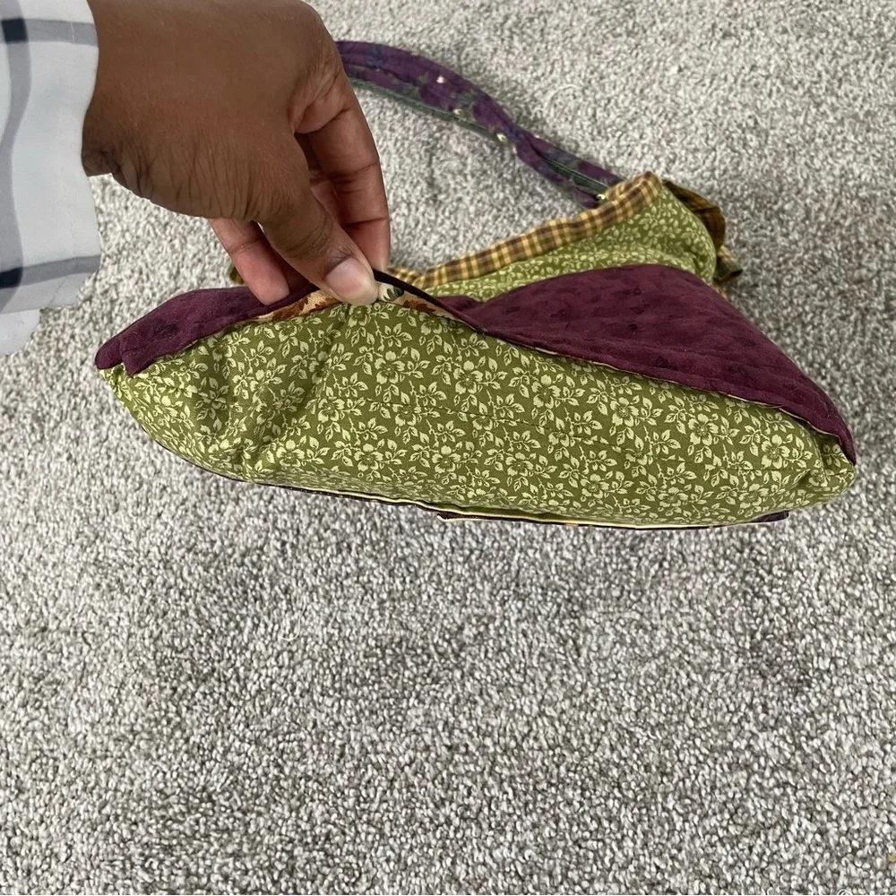 Womens Handmade Ruffle Cottagecore Boho Bag Mix Pattern Quilted Hobo Sack Purse